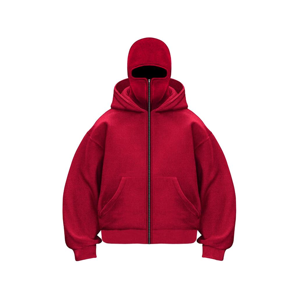 Unisex Double Hood Fleece Zipper Jacket for Spring, Autumn, and Winter