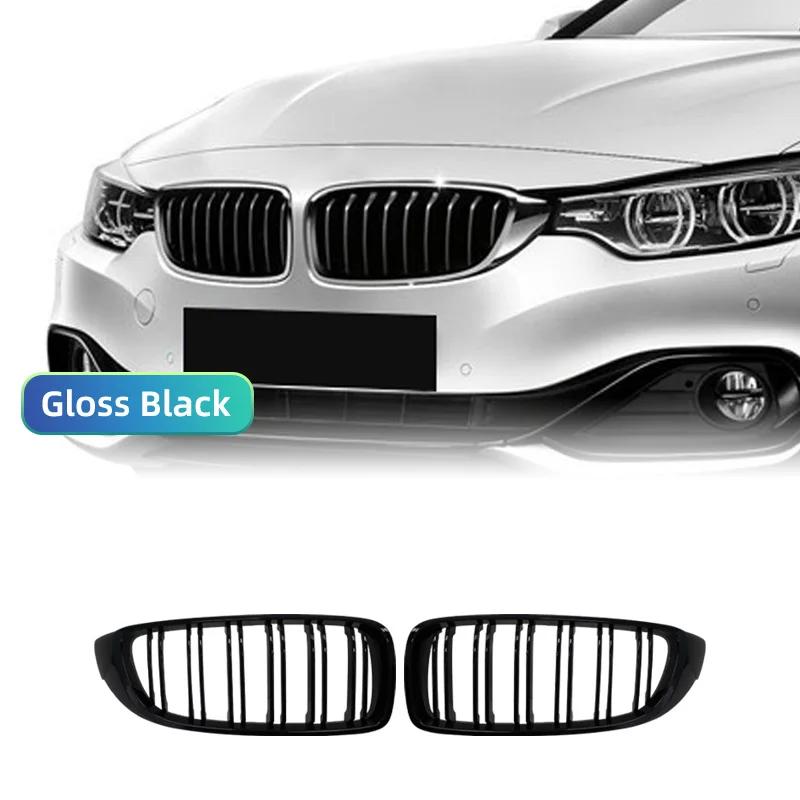 

Front Kidney Grille Grill Compatible For BMW 4 Series F32 F33 F36 (2013-2019) M3 M4 Double Slats Gloss Black Grills