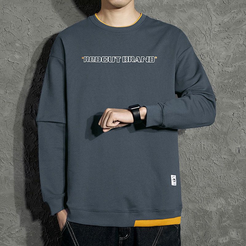 Wassup Fashion Brand Cartoon Smiley Face Fleece-lined round Neck Hoodie Boys Spring, Autumn and Winter All-Matching Couple Pullover Top Heavy