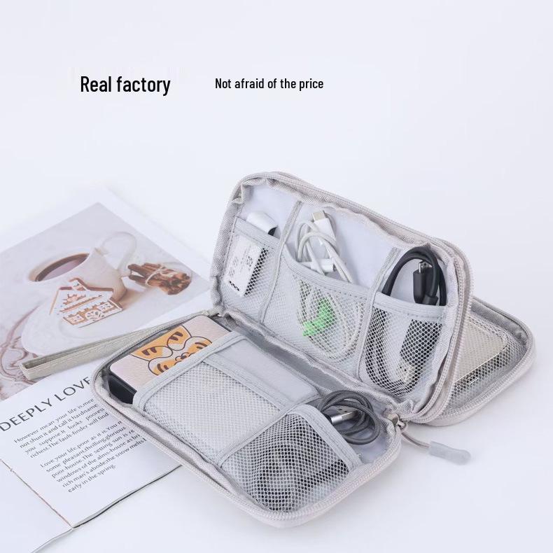 Digital Accessories Multi-layer Storage Bag: Power Bank, Hard Drive, USB Drive, Earphones, Data Cables Dustproof Protective Case.