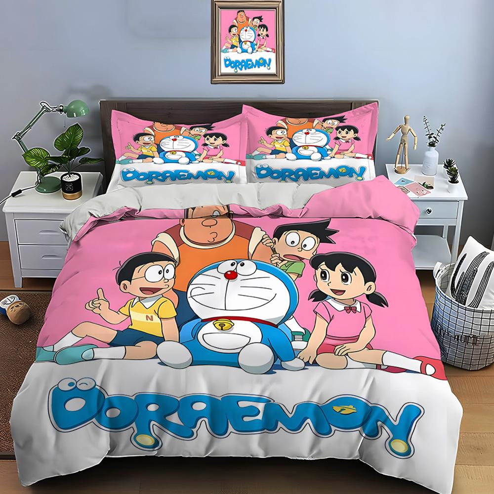 3Pc Multiple Styles D-Doraemon Cartoon Printed Bedding Set 1 Duvet Cover,2 Pillowcases Boys Girls Children Luxury Gifts