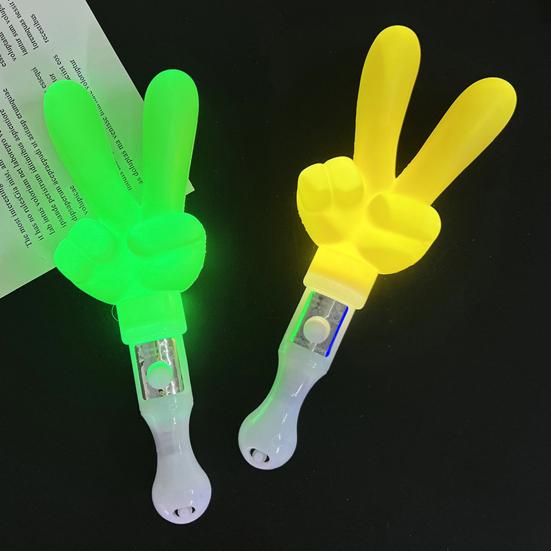 Renkli Işıklı Çubuk Barış İşareti Şeklinde Yanıp Sönen Işıklı Çubuklar 3 Aydınlatma Modu ile Partiler Konser Kutlamaları için Işıklı Asa Çubukları