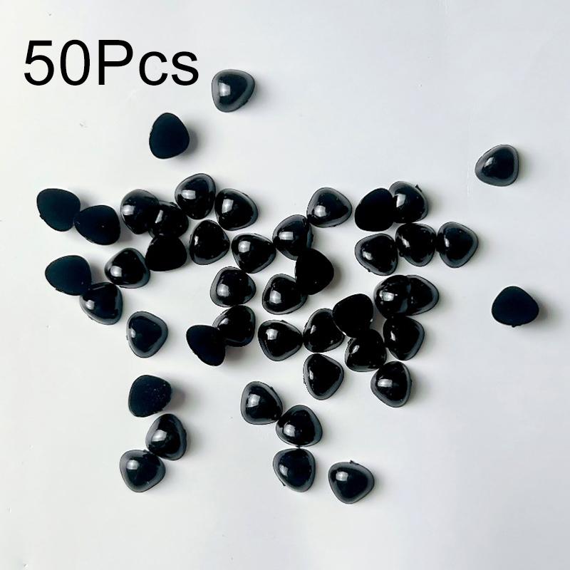 50Pcs Triangle Practical Doll Nose Cartoon Plush Toys Manual DIY Plastic Flat Bottom Triangle Nose Accessories