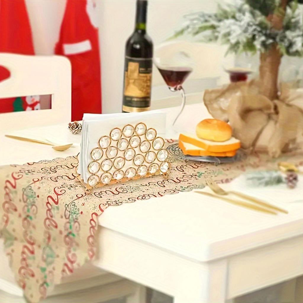 Freestanding Golden Crystal Paper Towel Rack Modern Oval Tissue Stand for Living Room or Bathroom Napkin Dispenser
