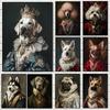 Renaissance Noble Labrador Funny Animal Dog Pet Portrait Print Canvas Painting for Living Room Modern Aesthetics Home Decor