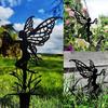 Garten Dekorations Blumen Elfen 3er Set, Metall Märchen Statue, Geeignet für Hof, Blumentopf, Rasen, Dekoration Geschenk