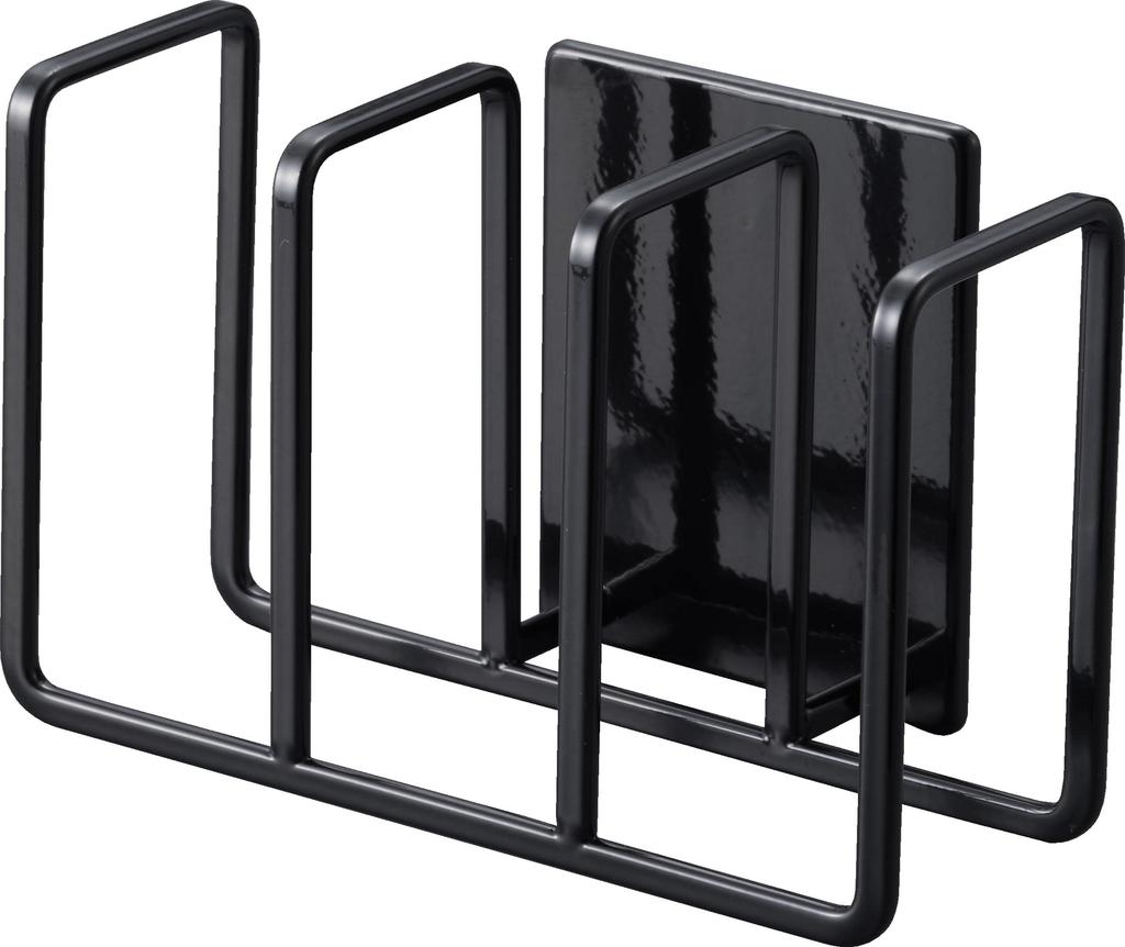 Yamazaki Magnetic Sponge Holder, 3-Row, Black, Approx. W12.5 x D7 x H8.5cm, Tower Sponge Holder, Easy to Clean, Product Number 3283