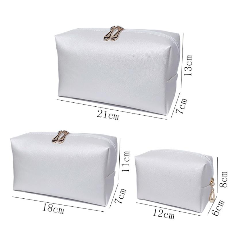 1pc PU Leather Cosmetic Bag Portable Toiletry Bags Waterproof Travel Make Up Bags for Women S/M/L Cosmetic Organizer Bags