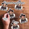 20pcs Custom Retro Face Stickers Personalized Funny Birthday Photo Stickers Retro 30th 40th 50th 60th Birthday Party Decorations