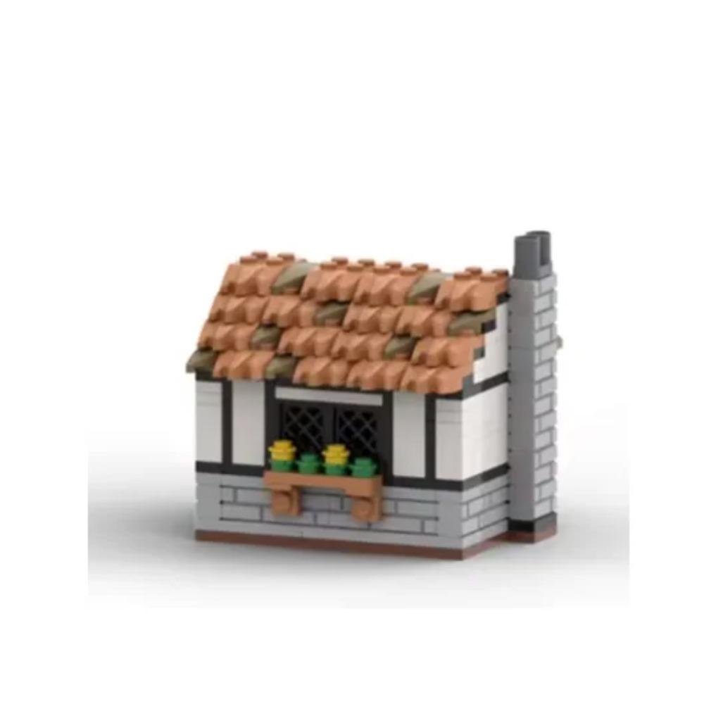 MOC Mittelalterliche Bausteine Soldatenfiguren Ritter Geschenke Stadtmauer Burg Pferdestall Prüfplattform Stahlwerk