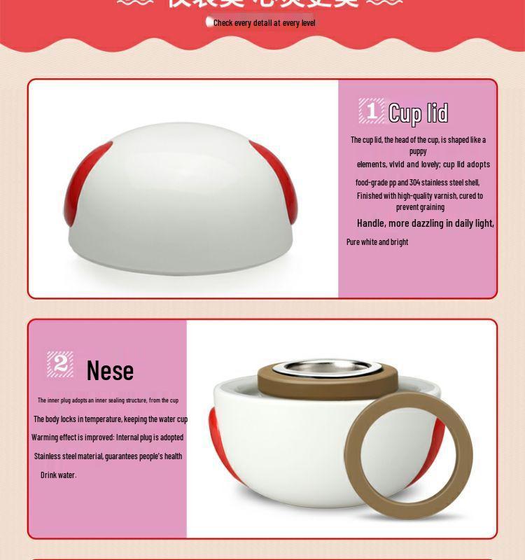 Xinuo 5732 Double-Layer Cartoon Insulated Stainless Steel Cup - Cute, Portable Student Tea Cup