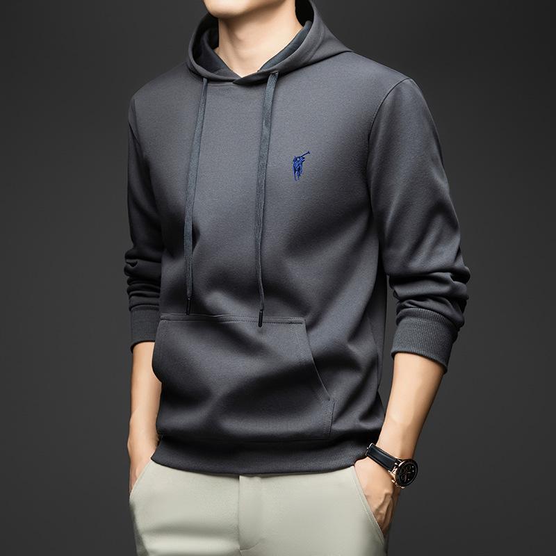 

Men s Pure Cotton Hoodie - 2025 Autumn/Winter Arrival, Plus Velvet, Thick, Hooded, Embroidered, Long Sleeve 4XL