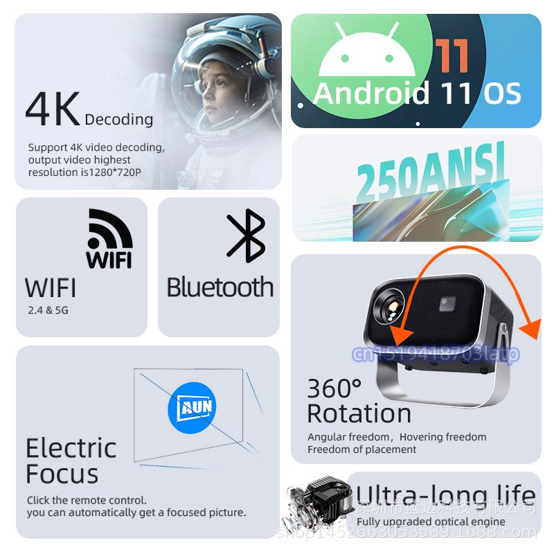 

AUN A003 Android LED домашний проектор с WiFi US Plug