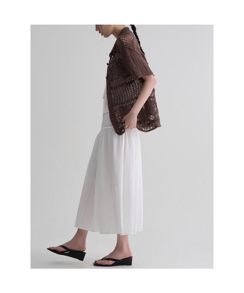8SECONDS Eyelet Long Skirt White