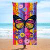 Romantic Butterfly Print Beach Towel Quick Sand-Free Elegant Butterfly Pattern Towel for Summer Beach Swimming Camping