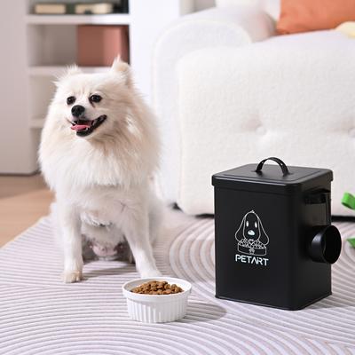 Köpek ve Kedi Maması Saklama Kabı, Kaşıklı, Kurutuculu, Su Geçirmez, Büyük Kapasiteli Metal Mühürlü Kavanoz, Deformasyonu Kolay Değil