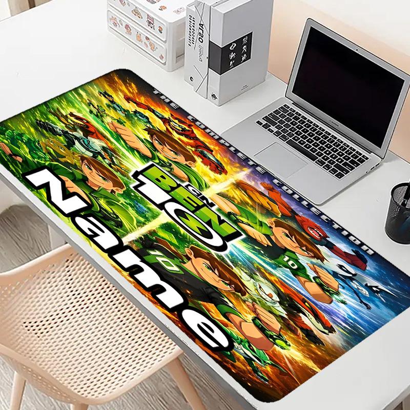 Custom Name Personalized Ben 10 Cartoon Pattern Mousepad, Laptop PC Desk Mat, Decorative Desk Mat for Home Keyboard Pad Gift