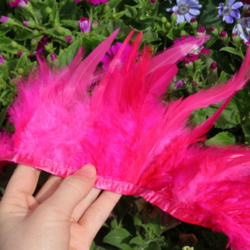 Diy White Feather White Tip Cloth Strip Jewelry Handicraft Decoration Wedding Dress Skirt Clothing Accessories