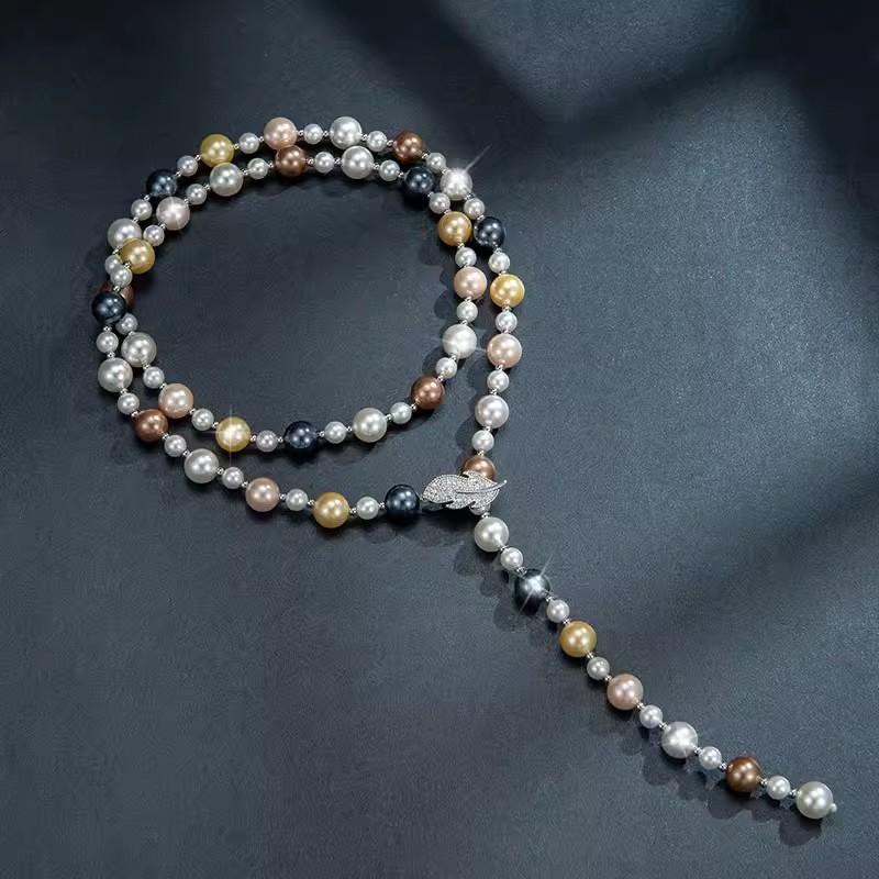 

Элегантное Классическое Женское Модное Жемчужное Длинное Ожерелье Модное Изысканное Женское Вечернее Хрустальное Ожерелье-Цепочка для Свитера Ювелирное Изделие