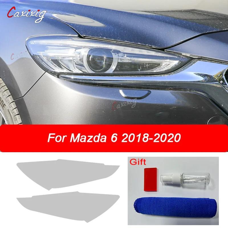 For Mazda 3 6 CX-3 CX-5 CX-9 2 Pcs Car Front Light Transparent TPU Sticker Headlight Protective Film Accessories IUE2