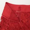 Adore Red 531-9120402 Pleated Flower Lace Skirt Skirt 36 RedUsed