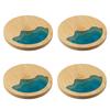 4pcs Wooden Coaster Set Non-slip Teacup Mat Heat Insulation Tableware Pad Thicken Pot Holder Table Placemat Kitchen Accessories