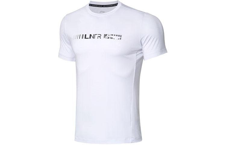 Li Ning T Shirts Men's White Crew Neck Moderate Straight Fit ATSQ059-2