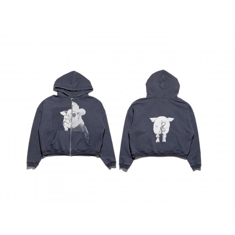 Unisex Vintage Washed Cotton Hoodie With Graphic Print Loose Fit Streetwear