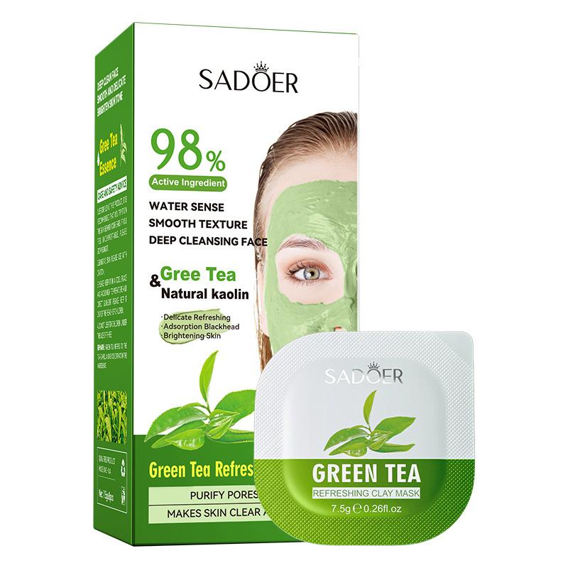 

Cleansing Mud Mask SADOER Green Tea Turmeric Rose Moisturizing Apply Mask Green tea 7.5g×8 pCS