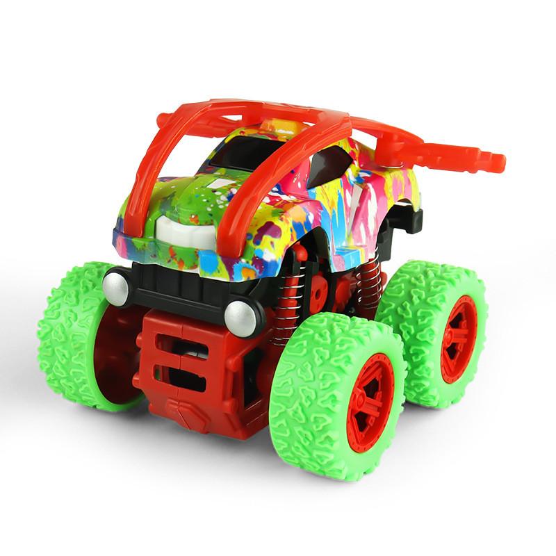 Graffiti Inertia Offroad Car For Kids Plastic Toy Vehicle With Large Wheels And Stunt Features