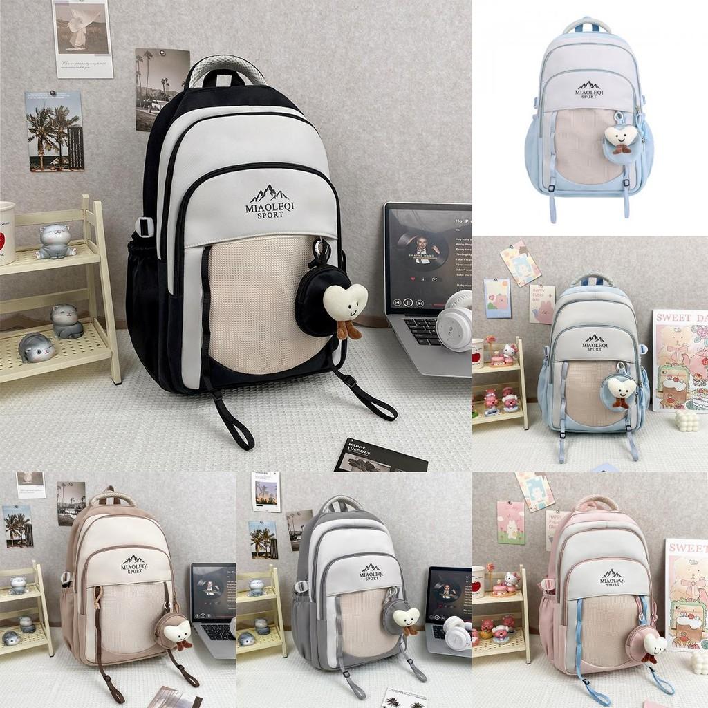 Backpack College Nylon With Letter Print And Ergonomic Shoulder Straps For Daily