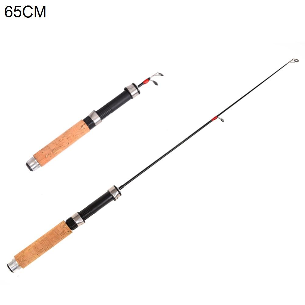 51/60/80/100CM Winter Shrimp Ice Fishing Rod Portable Winter Fishing Rod Carbon Fiber River Shrimp Carp Fishing Pole Rod Tackle
