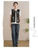 Spring Retro Chinese-Style Hanfu Vest: Women's Satin Embroidered Cardigan with Frog Buttons