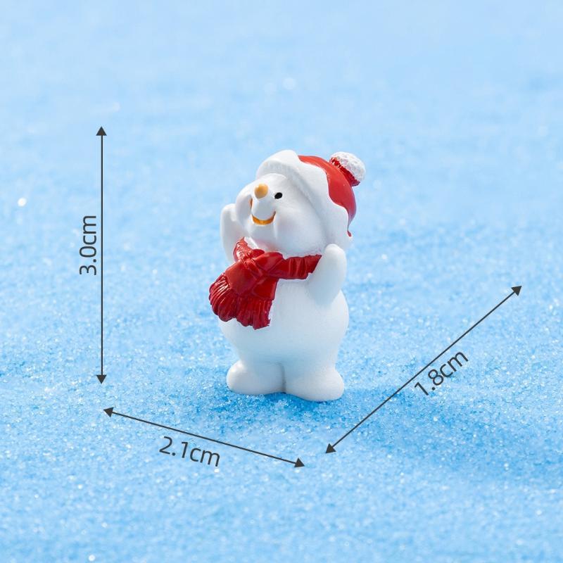 Mini Christmas Resin Figurine With Cute Santa Snowman Designs Perfect For Micro Landscape Desktop Home Decoration