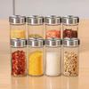 Stainless Steel Rotating Spice Rack Food Grade Glass Seasoning Jar Set  Kitchen Use