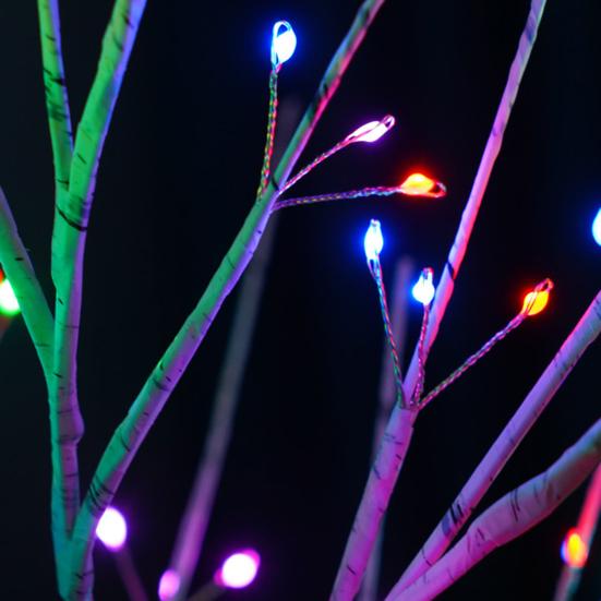 Indoor LED Tree Light with Remote Control Soft Glow Realistic Looking USB/Battery Operated RGB Tree Light Bedside Lamp Decor