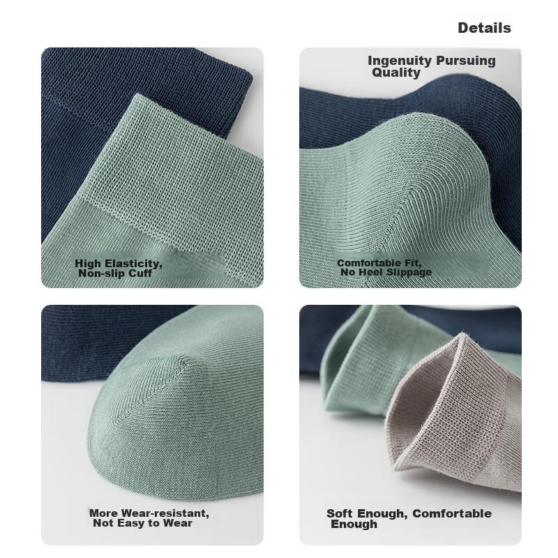 JOAE [100% Pure Cotton Odor-Resistant] Men's Socks, Spring And Autumn Breathable Sweat-Absorbing Mid-Calf Business Casual Socks