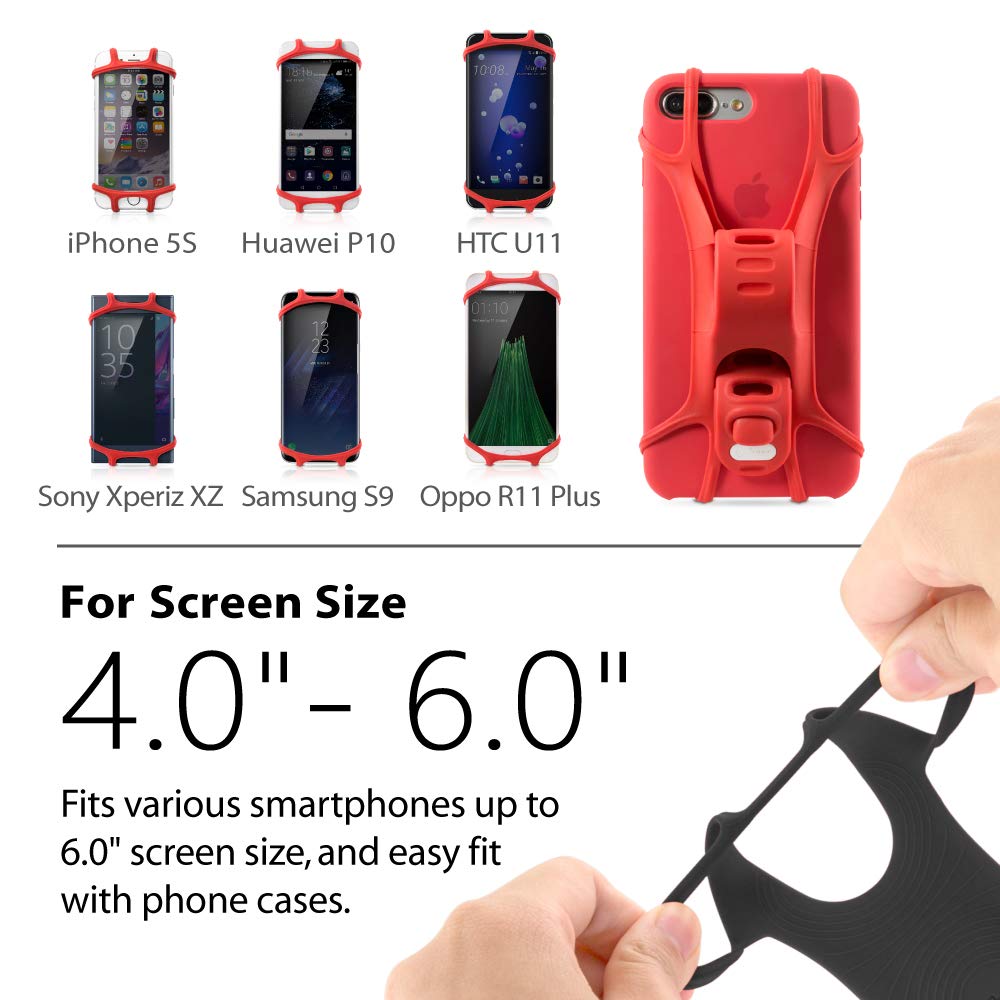 Bone Bike Tie X Bicycle Phone Easy to Attach and Compatible with Inch Sony Samsung iF Design Award Winning Holder, Ultra-Lightweight, All-Silicone