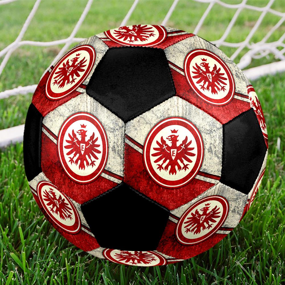 TAGLIA 5 Pallone da Calcio Eintracht Frankfurt Colorato Per Tutte le Età Cucito a Macchina PVC Pronto per la Competizione Resistente Alta Rimbalzabilità