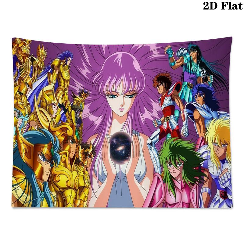 Saint Seiya Wall Tapestry Aesthetic Wall Hanging Printed Fabric Blanket Decorative Tapestries for Bedroom Living Room Home Decor