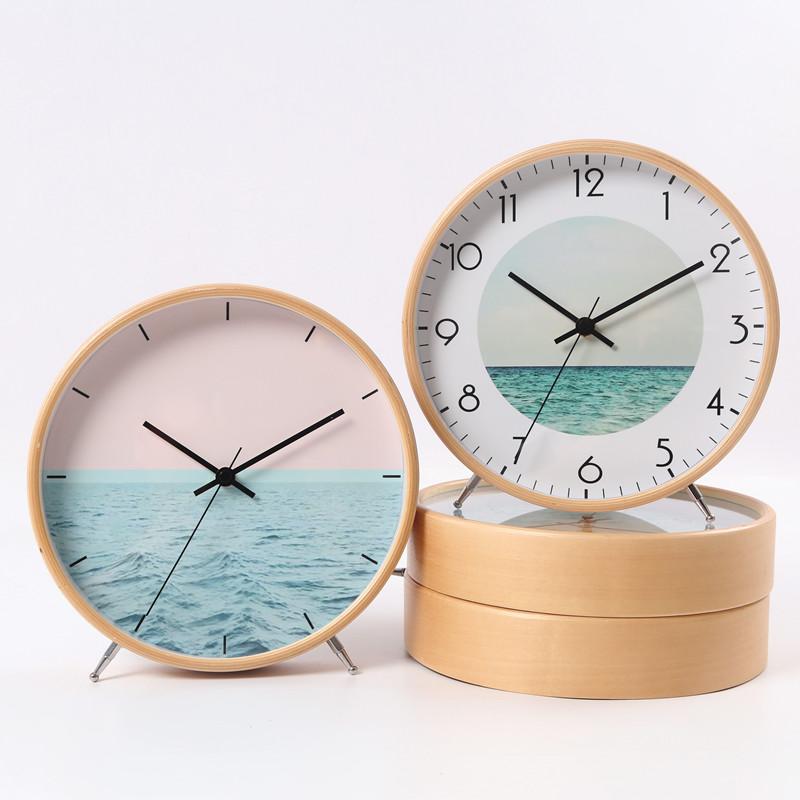 Modern Simple Nordic Ornament Seat Clock Table Clock Creative Clock Living Room Bedroom Decoration Large Size Silent Desktop Shaoyi