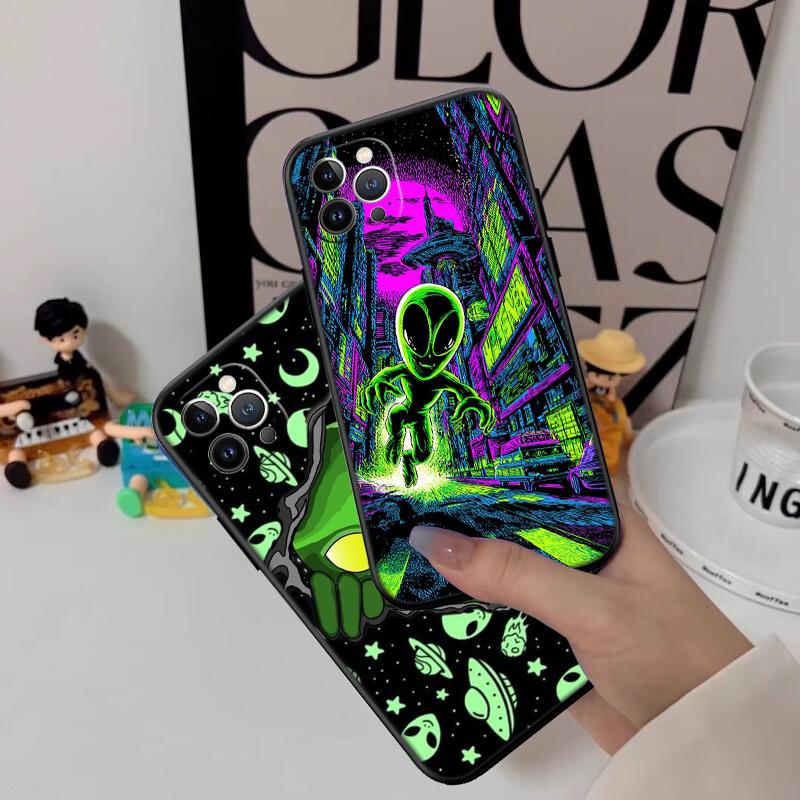 BH46 Trippy Tie Dye Peace Alien New High-End Shell Phone Case for Redmi Note 8 9 Pro Max 9S 9T 9C NFC 8T 8A 10A A4
