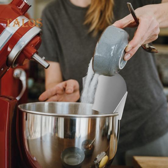 Stainless Steel Pouring Shield for Stand Mixer Metal Mixer Pouring Cover Innovative Design Pour Shield Safety Mixer Splash Proof Kitchen Tool