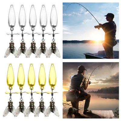 5Pcs Metal Propeller Fishing Lures Compact Portable Easy To Use Fly Spinning Propeller Metal Sequin Hard Baits