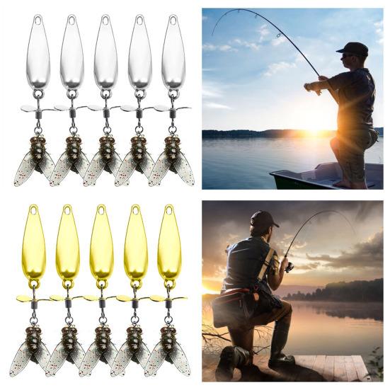 5Pcs Metal Propeller Fishing Lures Compact Portable Easy to Use Fly Spinning Propeller Metal Sequin Hard Baits