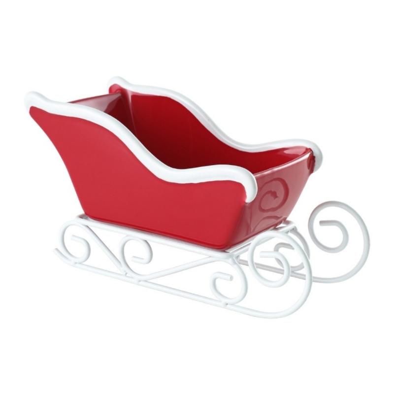Ceramic Sleigh Flowerpot Decorative Christmas Decoration Entryway Key Holder Tray For Mantels Holiday Table Centerpieces
