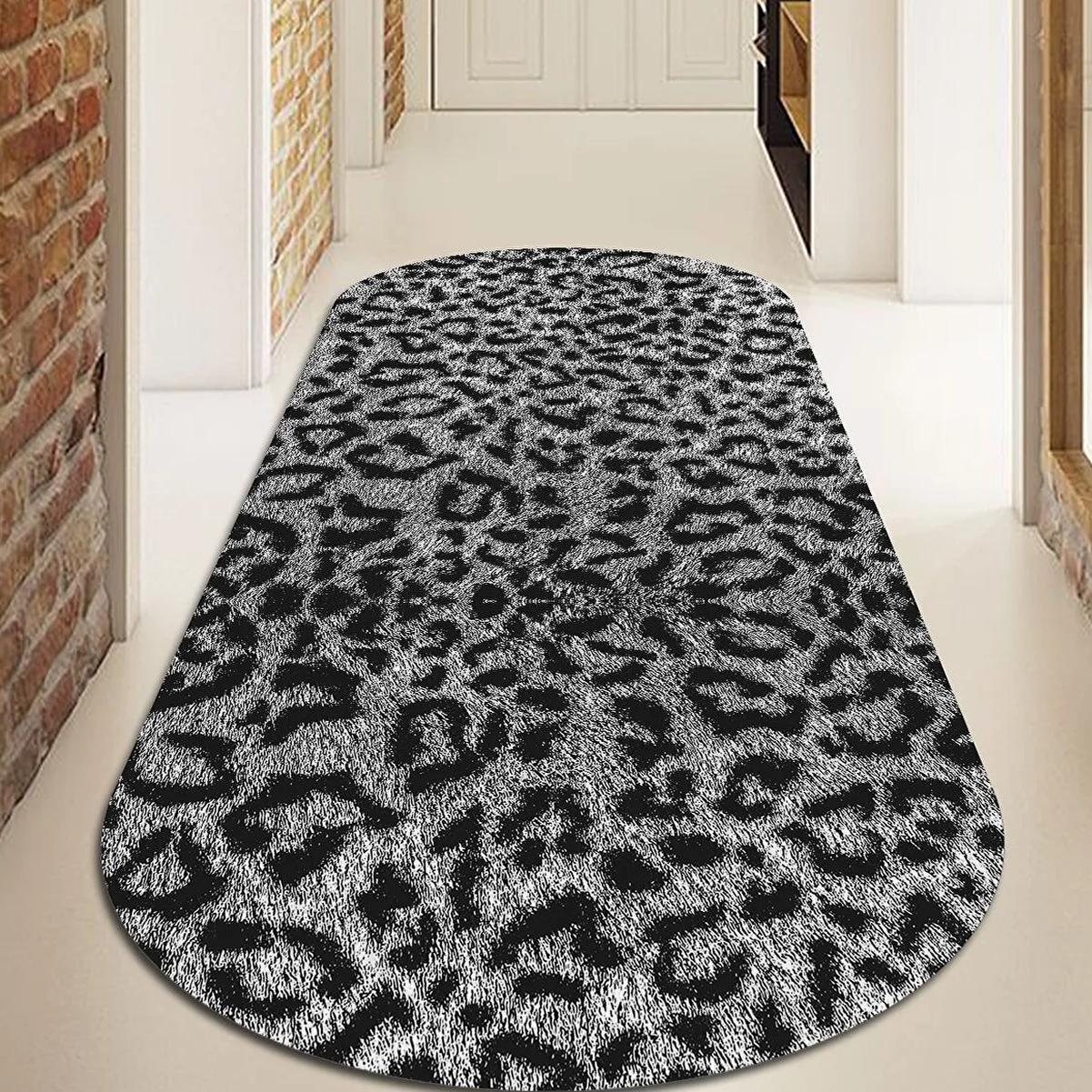 

EPeddler Home Современный леопардовый узор, моющаяся нескользящая кожаная основа, овальная кухня нового поколения, ковер для гостиной и прихожей 50 x 80