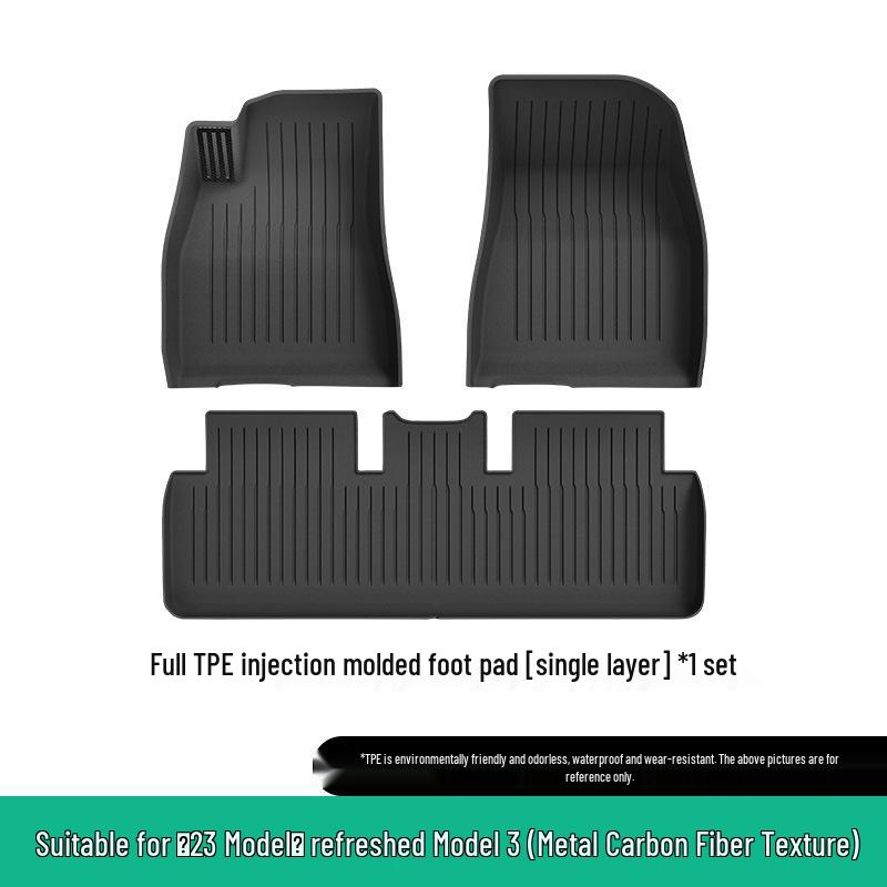 Eco-Friendly TPE Molded Pedal-Style Floor Mats for 2023 Tesla Model 3 Refresh