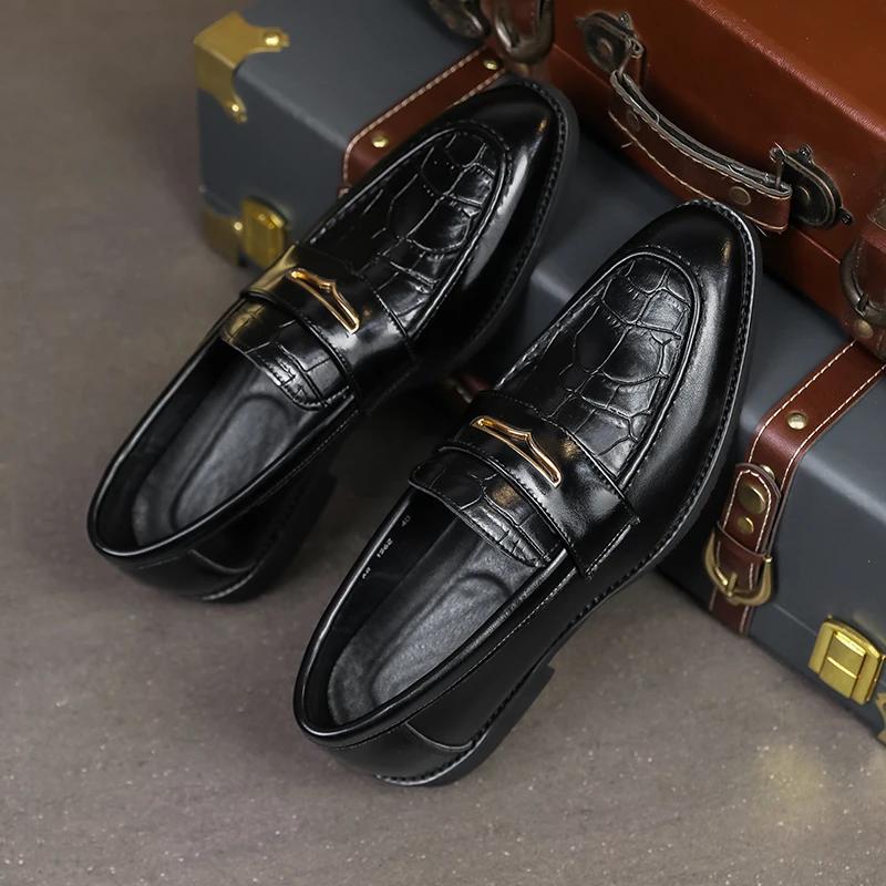 Fashion Casual Men's Loafers Classic Comfortable Business Style Adult Leather Shoes Party Black and Brown Are Versatile  Zapatillas Male