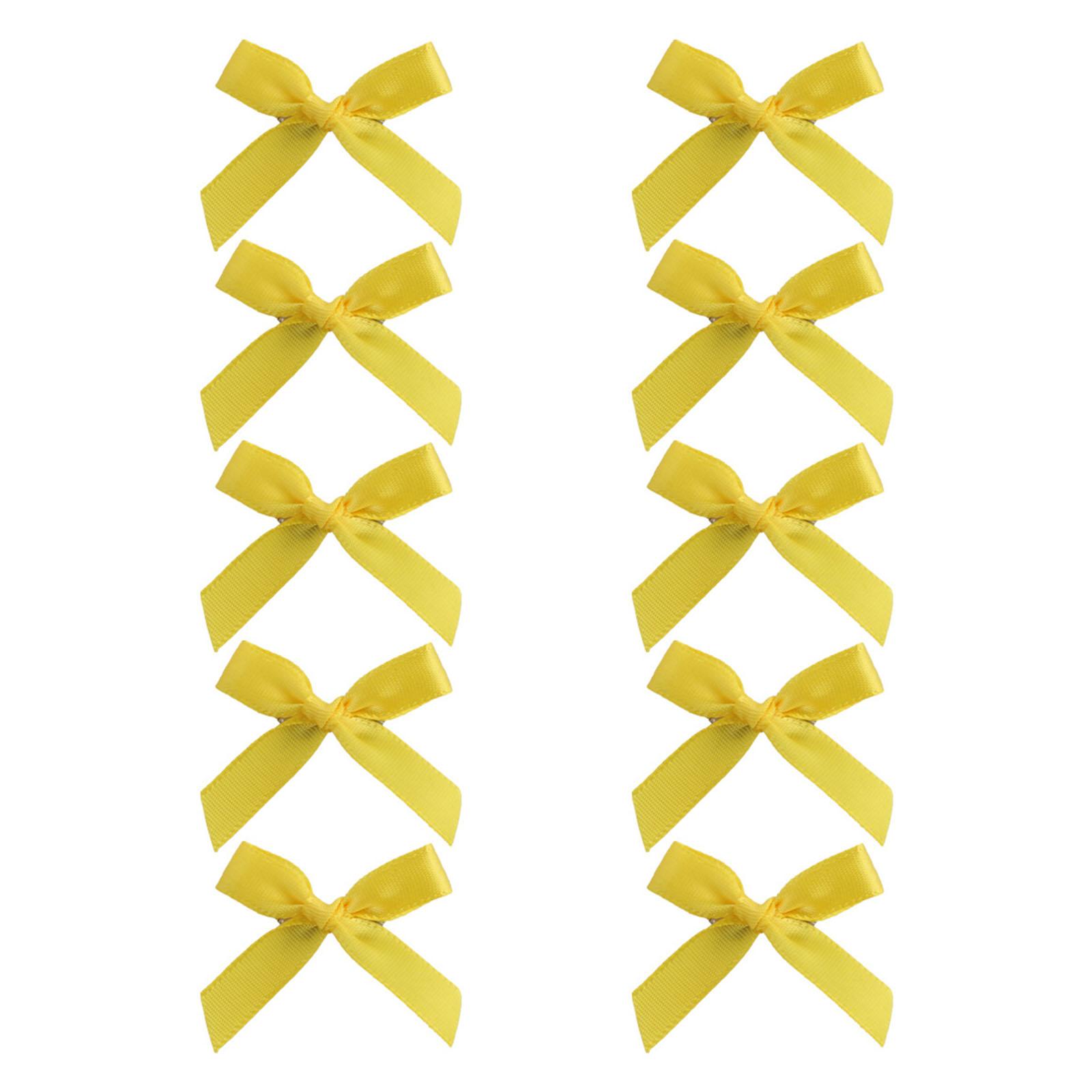

10 шт. Дитячі маленькі шпильки для волосся з бантиками, однотонні стрічки, стилі, шпильки для волосся для вечірок та подарунків жовтий